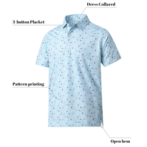 Camisas Polo de Golf al por mayor colección de verano logotipo personalizado cuello plano impreso uniforme manga corta Polo camiseta hombres - Product Image 2