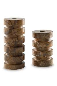 Porte-bougie en marbre massif pour Noël et Pâques, fait à la main avec une construction durable et un motif de grain de pierre naturelle - Product Image 6