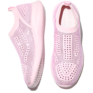 <span class=keywords><strong>Zapatillas</strong></span> Deportivas Ligeras e Impermeables para <span class=keywords><strong>Mujer</strong></span>, con Pedrería, Elásticas, Tejidas, Brillantes, Casuales, para Fiesta y Caminar - Product Image 2