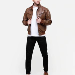 Chaqueta de Cuero para Hombre con Cremallera Completa, Estilo Motociclista, Invierno, Venta al Por Mayor - Product Image 2