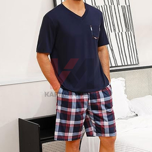 Ensemble pyjama en molleton doux en coton pour homme, 2 pièces, avec t-shirt Henley à manches longues et pantalon de pyjama, vêtements de détente à séchage rapide, vêtements de nuit - Product Image 6