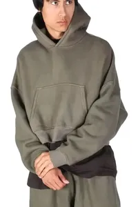 Fabricants de vêtements 500gsm qualité recadrée bodyfit sweat à capuche poids lourd surdimensionné pull sur sweats à capuche - Product Image 6