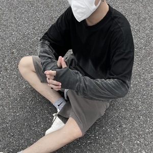 เสื้อยืดนินจาผ้าฝ้ายลายว่างเปล่าสำหรับผู้ชายเสื้อยืดซักแบบวินเทจ280gsm น้ำหนักมากออกแบบได้ตามต้องการ - Product Image 2