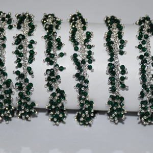 Chaîne de chapelet de perles Hydro de quartz vert enveloppée de fil plaqué argent de qualité supérieure, chaîne de perles de chapelet épais pour la recherche de bijoux - Product Image 2
