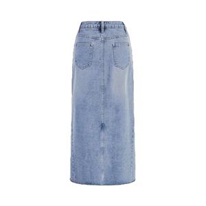 Venta al por Mayor de Faldas Largas Vaqueras de Nuevo Diseño 2025 para Mujer y Falda Larga Informal de Cintura Alta para Chicas, en Oferta, Servicio OEM - Product Image 6