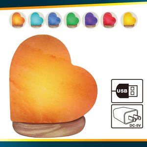 Lampe au sel rose de l'Himalaya en forme de coeur avec sculpture artisanale pour une décoration romantique et une ambiance de style amoureux - Product Image 3