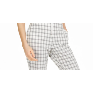 Pantaloni a Quadri con Zip Danielle Bernstein per Donna, Traspiranti in Chiffon Oxford, Vita Alta e Media, Stile Casual, Taglia XL - per Ufficio - Product Image 2