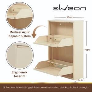 ALVEON Modern 2-Layer Steel Shoebox <b>Cabinet</b> <b>Wall</b> <b>Mounted</b> 0.6mm Thickness Textured PEI Surface Easily Installed New! Turkey - Product Image 6