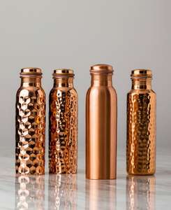 Bouteille solide et étanche équilibre les bioénergies et le pH du corps bouteille d'eau en cuivre pur fabriquée en inde - Product Image 5