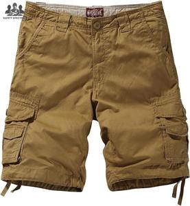 Shorts cargo unis pour hommes, style streetwear |   Chemise à boutons 100% coton sergé |   Séchage rapide, respirant |   Décontracté d'été |   OEM - Product Image 1