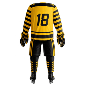 Chemises de hockey sur glace en polyester 100% à coupe automatisée Chemises et hauts de hockey sur glace à impression numérique respirante Maillot de hockey personnalisé - Product Image 3