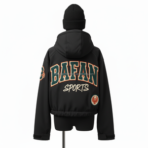 Chaqueta Softshell para mujer, tela elástica de poliéster Spandex, parche personalizado, logotipo bordado, a prueba de viento, chaqueta Softshell para mujer al aire libre - Product Image 2