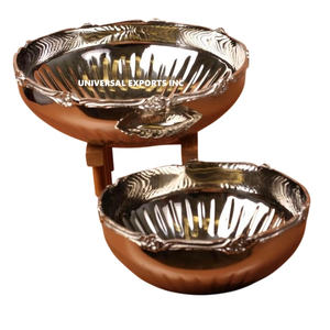 Tazón de Metal para Chocolate con flores blancas, mesa decorativa de diseño, tazón dulce, calidad Premium, hecho a mano, lujo, nuevo tazón de Chocolate elegante - Product Image 2