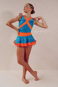 新款美丽舞蹈服装爵士踢踏舞亮片紧身衣搭配柔软薄纱舞蹈服装表演 - Product Image 5