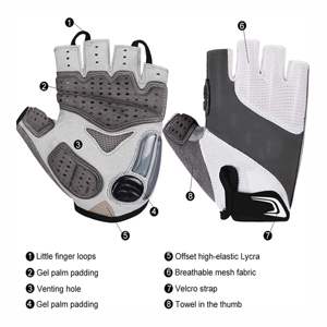 Demi-doigts moto course ski équipement en cuir poignées respirantes écran tactile Compatible Sports de plein air cyclisme décontracté - Product Image 4