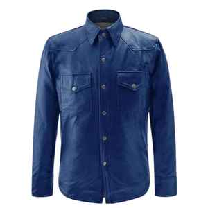 Best Manufacturer's Custom Logo Men's Leather Shirts Hot Selling Breathable Customized Logo Leather Shirts - Product Image 1