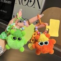 Fabrieksgroothandel zachte cartoon pluche kleine kolenbal sleutelhanger schattig tasbedeltje voor tasdecoratie