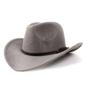 Sombrero de Vaquero Occidental de Fieltro Negro de la Mejor Calidad Personalizado, Sombrero de Lana a Granel con Banda de Cuero para Hombre con Logotipo - Product Image 6