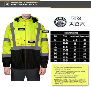 Chaqueta de Seguridad Reflectante de Alta Visibilidad con Capucha Acolchada y Cuello Alto, Personalizable con Logotipo, para Invierno - Product Image 6
