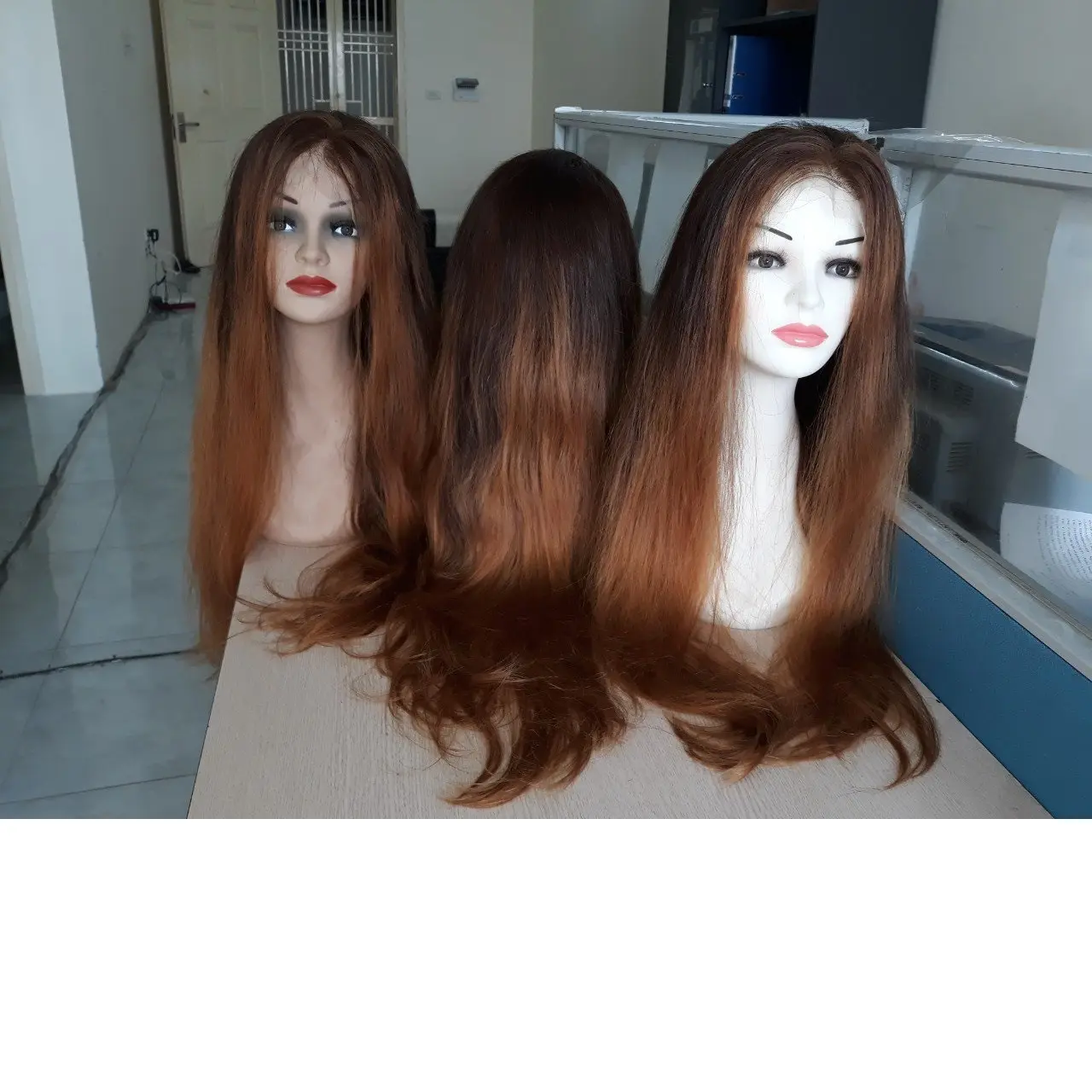Straight color hair wig Vietnamese