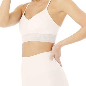 Conjuntos de ropa deportiva sin costuras sin tirantes a cuadros de poliéster 100% de alta calidad, ropa de Yoga personalizada para mujer al por mayor para gimnasio y Fitness - Product Image 4