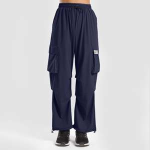 Pantalones Cargo de Mujer Premium Fit 2.0 Azul Marino con Cintura Alta Elástica, Transpirables y con Efecto Arrugado - Talla 3XL - Product Image 2