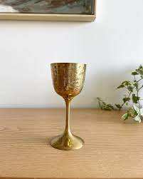 Brass <b>Wine</b> <b>Goblet</b> Handmade Engraved Chalice Vintage Metal Drinking Cup Antique Style Barware Wedding Gift Decorative Tableware - Product Image 4