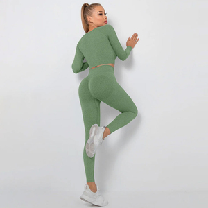 Conjunto de Leggings y Sujetador Deportivo Transpirable Personalizado OEM, Conjunto de Yoga para Mujer, Ropa Deportiva de Spandex y Poliéster, Conjuntos de Yoga para Mujer - Product Image 4