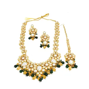 Juego de Collar de Novia Rani Haar Chapado en Oro de 18K, Joyería Fina con Circonita para Mujeres y Niñas, para Bodas y Fiestas - Product Image 4