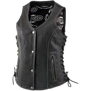 Chaleco de Motociclista de Cuero Genuino de Alta Calidad, Transpirable, de Secado Rápido, con Cierre de Botones Cubiertos, Venta al Por Mayor de Fábrica - Product Image 5