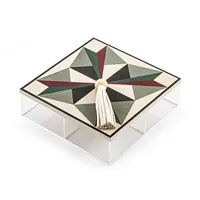 Boîte en plastique acrylique raffinée décorative pour la maison avec couvercle en bois pour le stockage des dattes et des sucreries