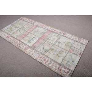 Vintage Turkish Rug 3,3x6,<b>9</b> ft, Red Ikat Wool Rug - Product Image 4