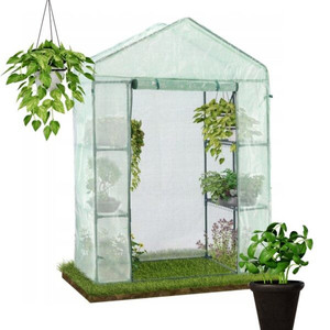 Moderno Túnel de Jardín Mini 1.4x2 para Balcón, Fácil de Montar, de PVC y Policarbonato, para Cultivo de Plantas, con Estructura de Madera y Hierro - Product Image 3