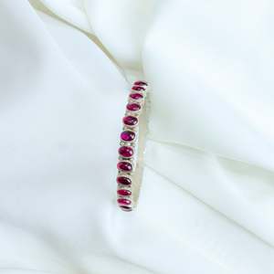 925 Silver Fine Bangles Asama Semi Precious Stone <b>Ruby</b> Bangle - Product Image 1