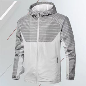 Chaqueta cortavientos con capucha y logotipo personalizado XL para hombre, tela impermeable, estilo de primavera, deportes al aire libre, jogging, correr, patrón decorado - Product Image 5