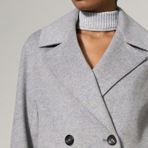 Gabardina Larga Vintage para Mujer con Cinturón |   Servicio OEM/ODM Ecológico 100% Lana - Product Image 1