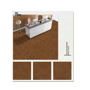 Baldosas de Porcelana Color Marrón Cemento, Semi-Mate, 60x60cm, Modernas, Antideslizantes, para Sala de Estar, Dormitorio, Baño - Product Image 6