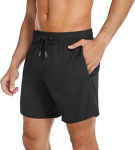 กางเกงว่ายน้ำแห้งเร็วพิเศษขนาด XXL สำหรับไปยิมกางเกงว่ายน้ำพิมพ์ลายตาข่ายไซส์ใหญ่พิเศษปรับแต่งได้สีทึบ - Product Image 1