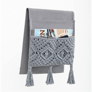 Sac de rangement d'accoudoir de canapé de Style Boho, panier de rangement de Magazine en macramé fait à la main pour lit achetez depuis l'inde au meilleur prix - Product Image 5