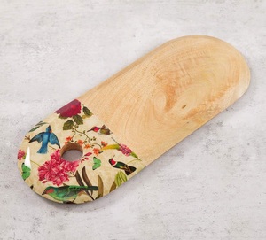 Tabla de cortar con estampado de esmalte de madera para el desayuno, utensilio de cocina, tabla de cortar, queso, fruta - Product Image 6