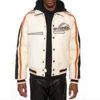 Veste bomber Avirex pour homme en cuir de vachette véritable 100% sur mesure, printemps-été, écologique, fermeture éclair OEM, broderie, streetwear
