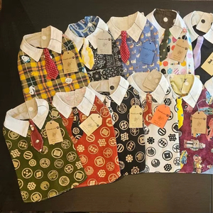 Handmade Designer Dog Clothing Japanese Fabric Pet Apparel with <b>Tie</b> Classic Style Adjustable Dog Outfits for Halloween - Product Image 1