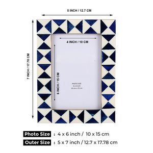 Cadre photo en incrustation d'os indien fait à la main-Art décoratif artisanal traditionnel pour les revendeurs - Product Image 2