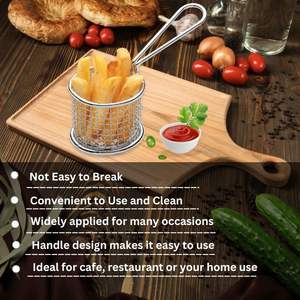 Mini frites en acier inoxydable de qualité supérieure servant à la maison outil de cuisine passoire passoire panier de friteuse de table - Product Image 2