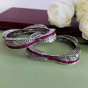 Brazalete antiguo tribal bohemio de joyería oxidada India para mujeres y niñas - Product Image 2