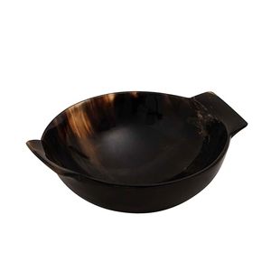 Accessoire en corne de buffle naturelle en gros, bol de service lisse à l'aspect biologique avec poignée pour le maquillage de la salade ou les bijoux-Décoratif - Product Image 1