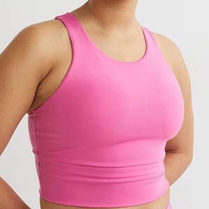 Sujetador deportivo personalizado de alto soporte para mujer XL de talla grande nuevo diseño estilo de entrenamiento abstracto LICRA de alta calidad/nailon teñido liso - Product Image 2