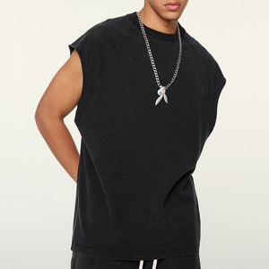 Débardeur sans manches rétro délavé de haute qualité pour hommes gilet de sport de gymnastique personnalisé 240gsm Spandex/coton lourd OEM écologique - Product Image 2