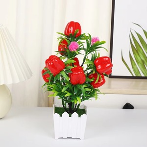 9-Head Large Fruit Bonsai Clôture Artificielle En Pot Ornements De Fruits Arbre En Plastique Plantes Décoratives Dans Un Petit Pot En Plastique - Product Image 3
