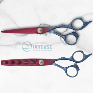 Ensemble de ciseaux à cheveux professionnels en acier inoxydable 440C avec revêtement en titane, ciseaux de coupe et de texturation, outils de salon - Product Image 2